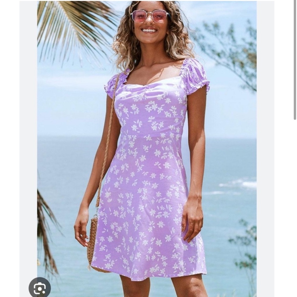 Cupshe Purple Floral Dress